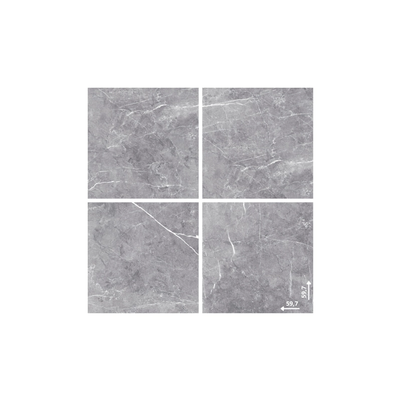 Etnos Grey 59,7x59,7 Gres Szkliwiony Rektyfikowany Polerowany Ceramica Limone