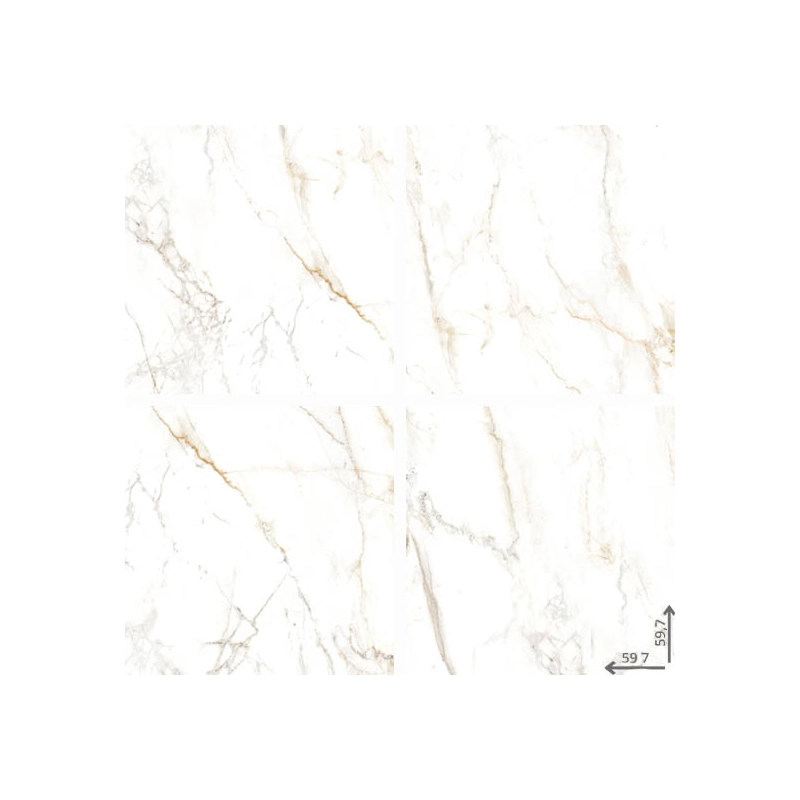 Inferno Bianco 59,7x59,7 Gres Szkliwiony Rektyfikowany Polerowany Ceramica Limone