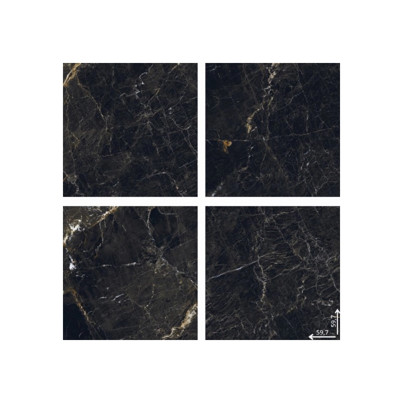 Inferno Nero 59,7x59,7 Gres Szkliwiony Rektyfikowany Polerowany Ceramica Limone