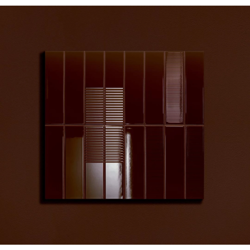Płytka ścienna Groove brown gloss 29,8x7,8x1 Tubądzin