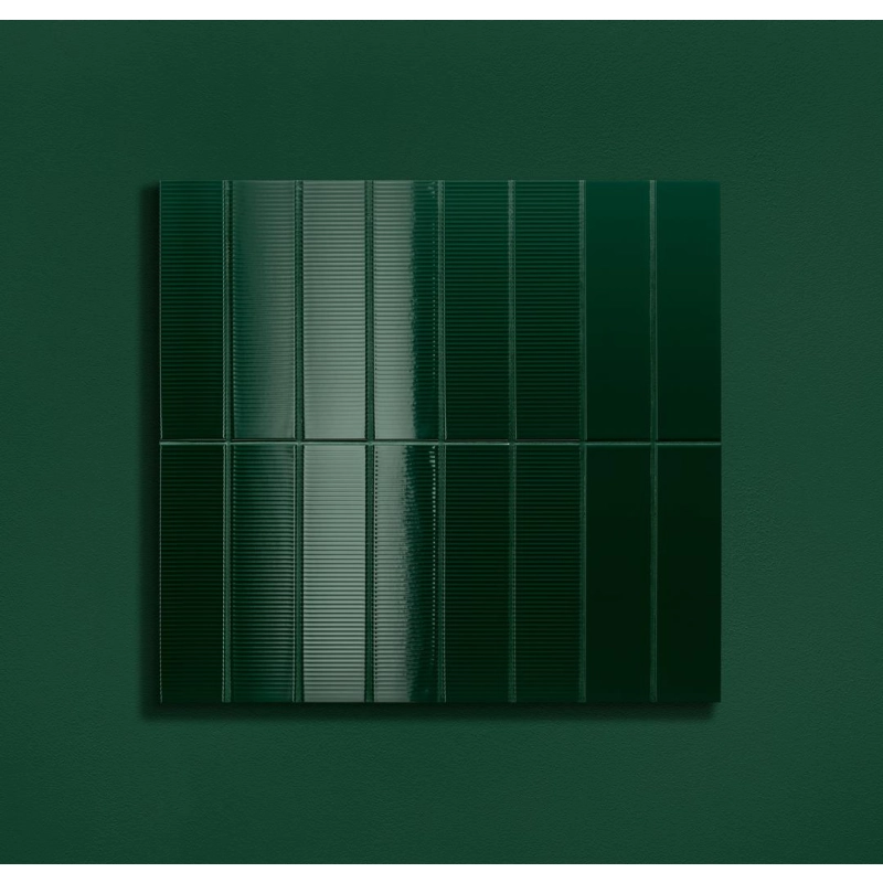 Płytka ścienna Groove green 2 gloss STR 29,8x7,8x1 Tubądzin