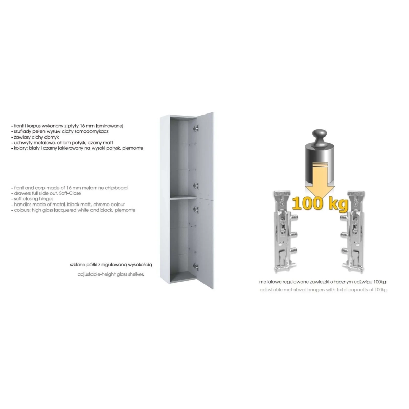 Słupek Barcelona 30 2D Black Matt Pdw 169129 Elita
