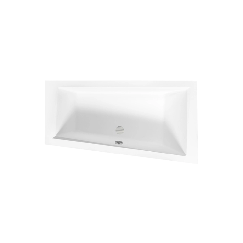 Alvi Slim Wanna asymetryczna do zabudowy, akrylowa, z przelewem, 1600x900 mm, prawa