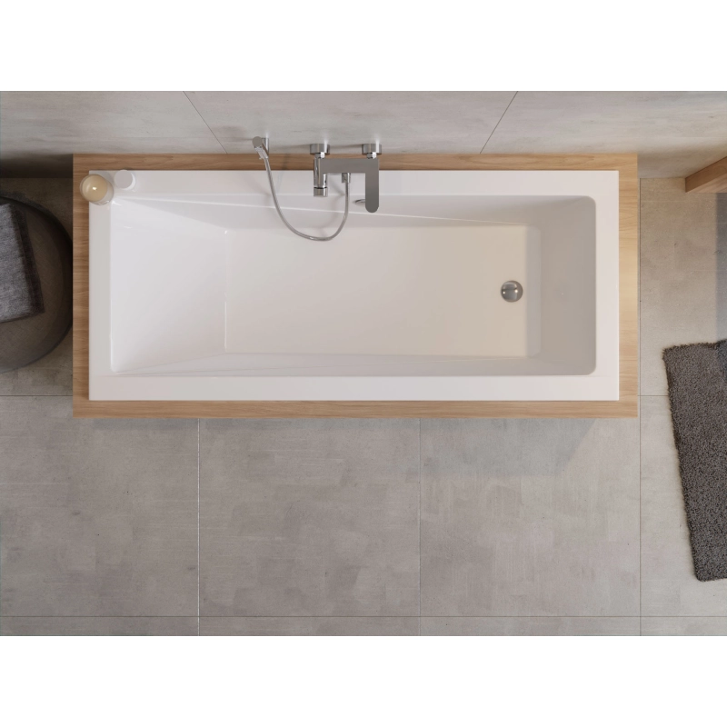 Ellen Slim Wanna prostokątna do zabudowy, akrylowa, z przelewem, 1700x700 mm