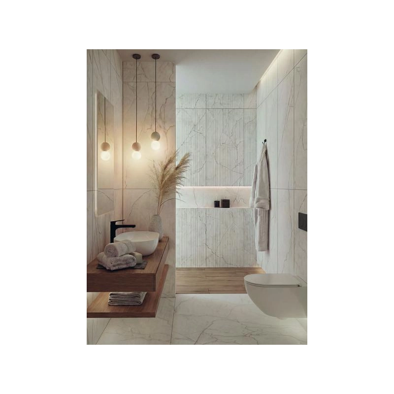Limaro White Decor Gres Szkl. Rekt. Struktura Mat 59,8x119,8 Paradyż